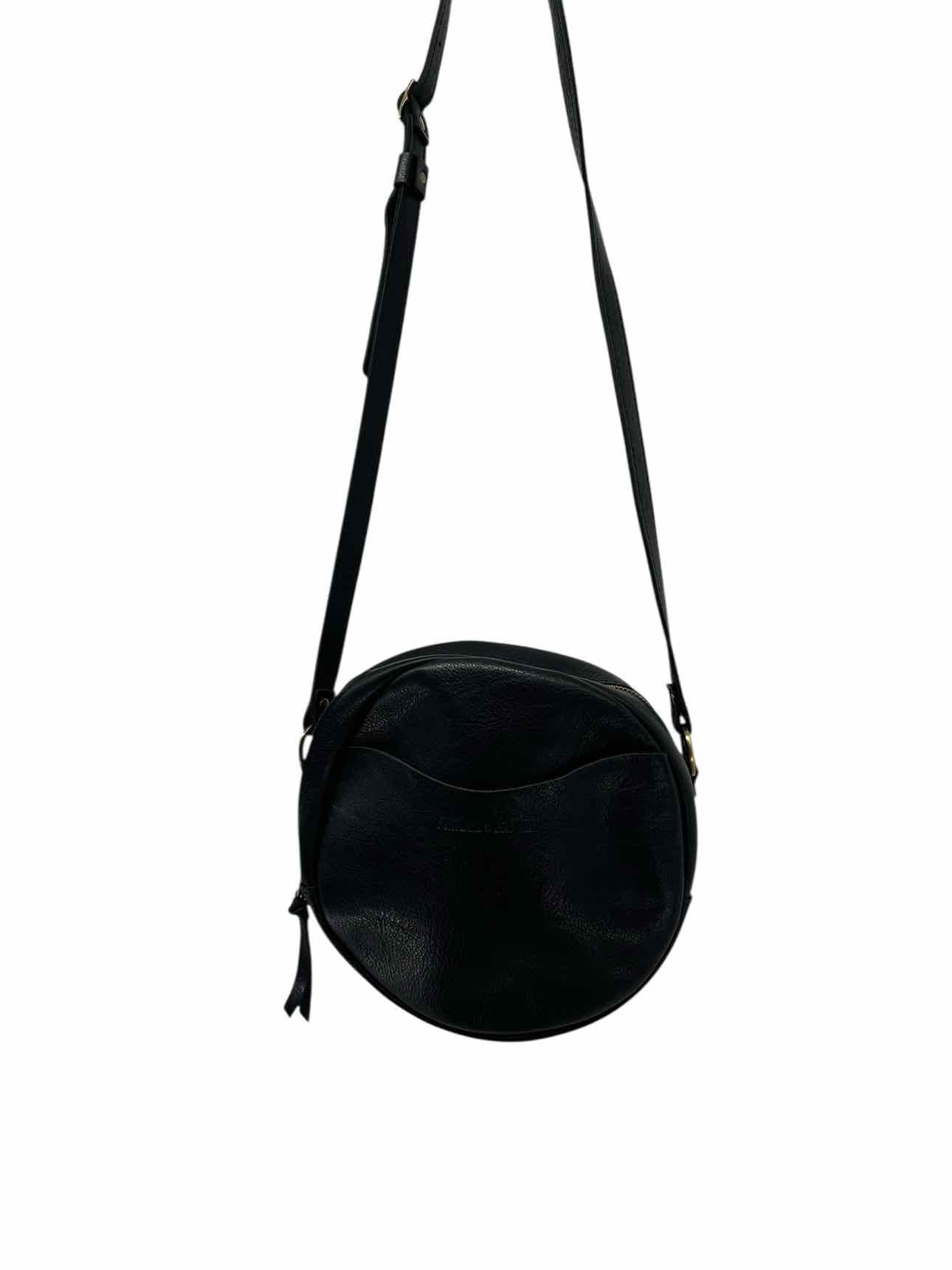Portland Leather Goods Empire Circle Black Leather Crossbody