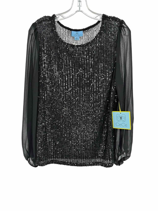 CeCe Black Size M Long Sleeve Top **NEW**