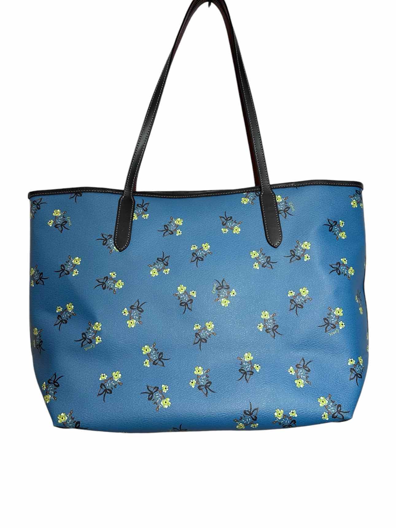 Coach Blue Coated Canvas City Tote