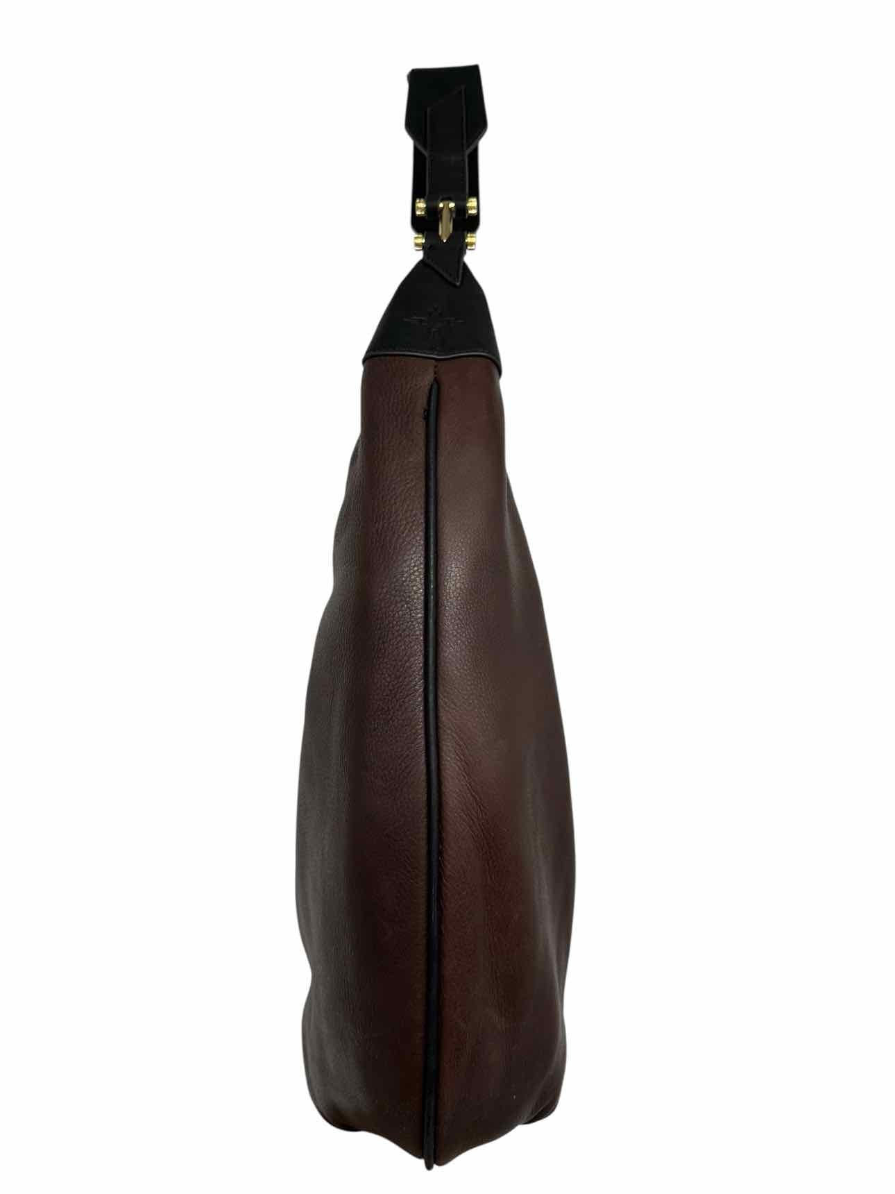 India Hicks Brown Leather Large Hobo **NEW**