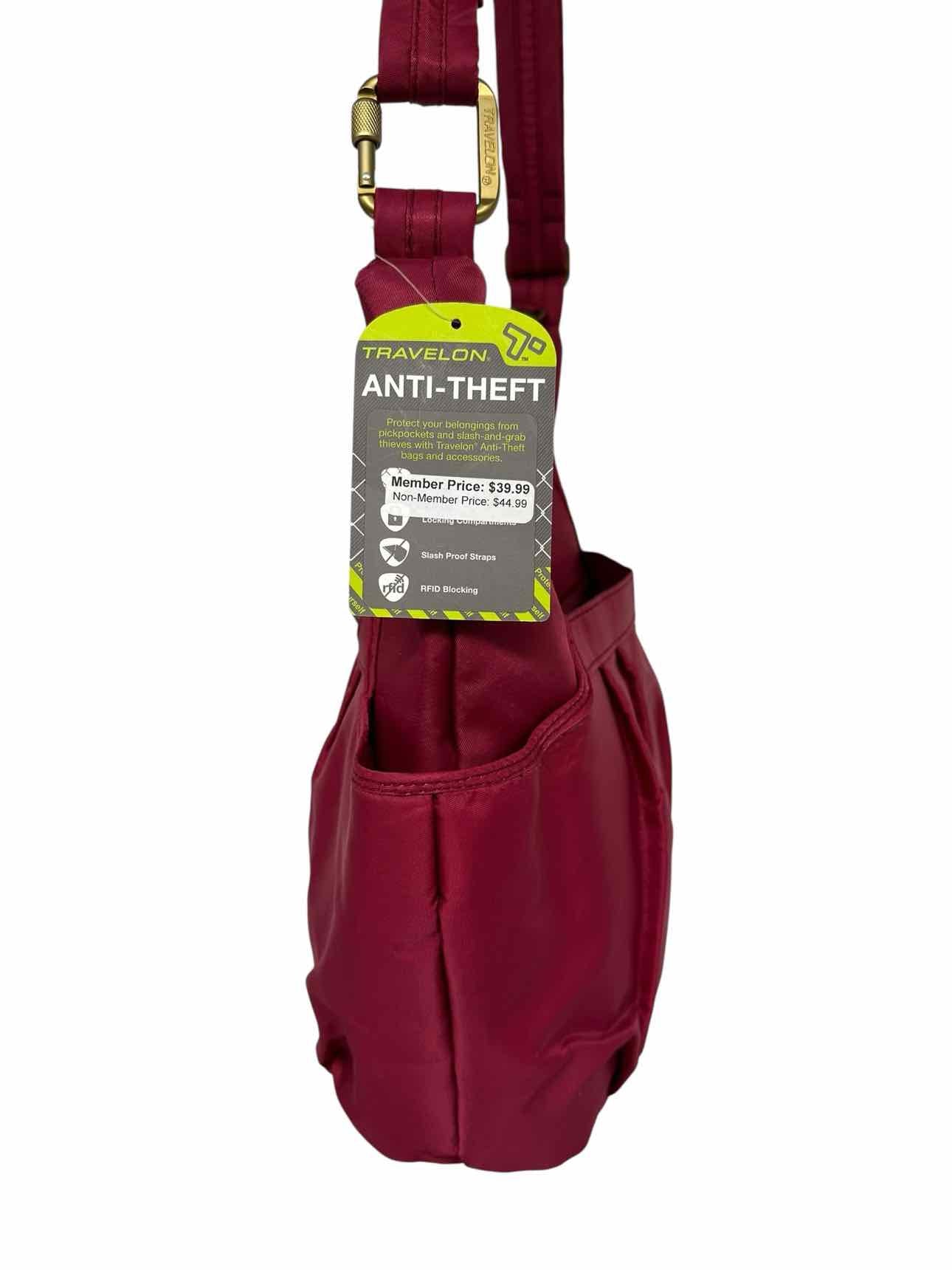 Travelon Fuschia Anti-Theft Nylon Shoulder Bag **NEW**
