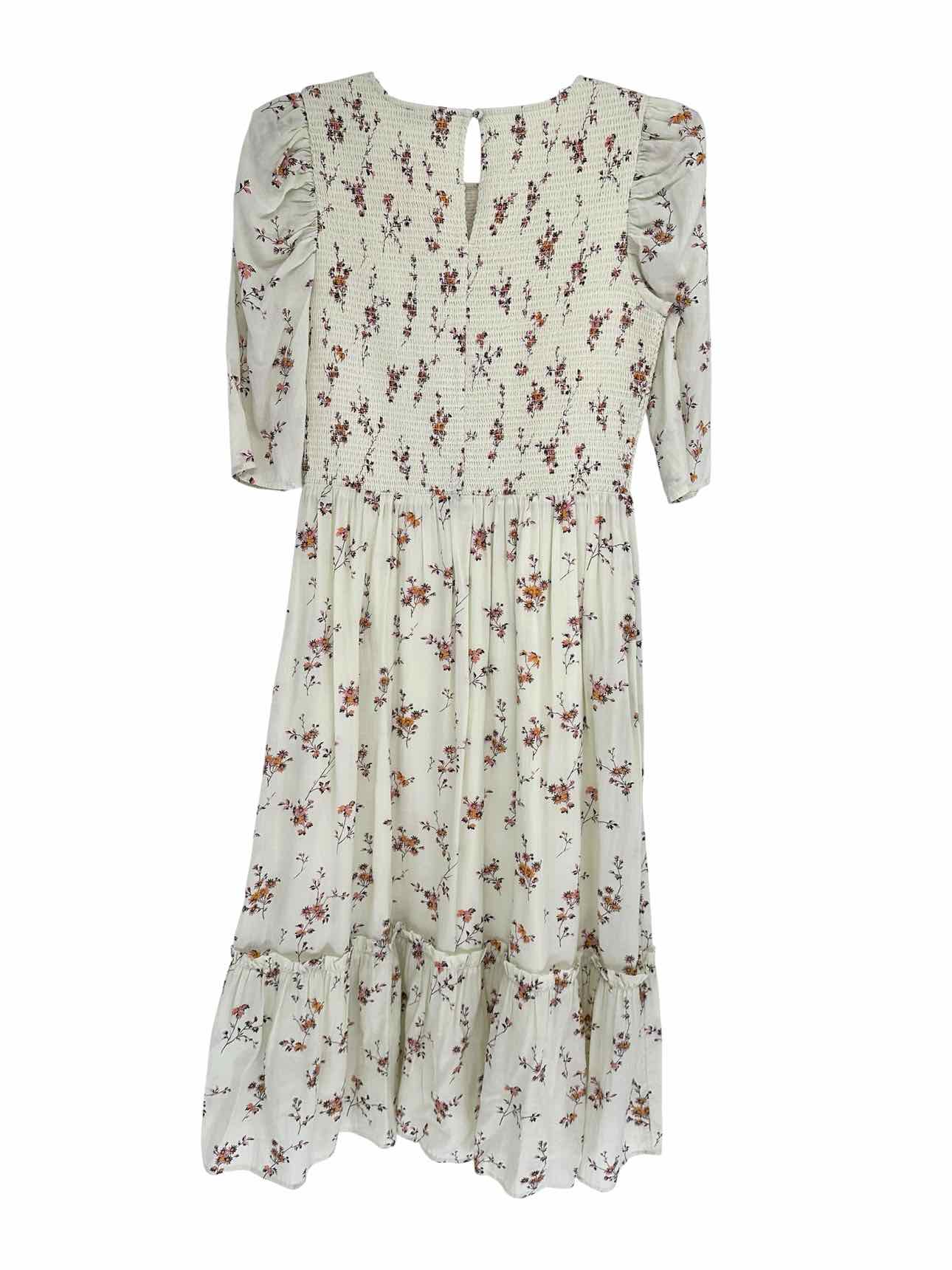 Vineyard Vines Smocked Top Midi Lt. Green Floral Dress Size S