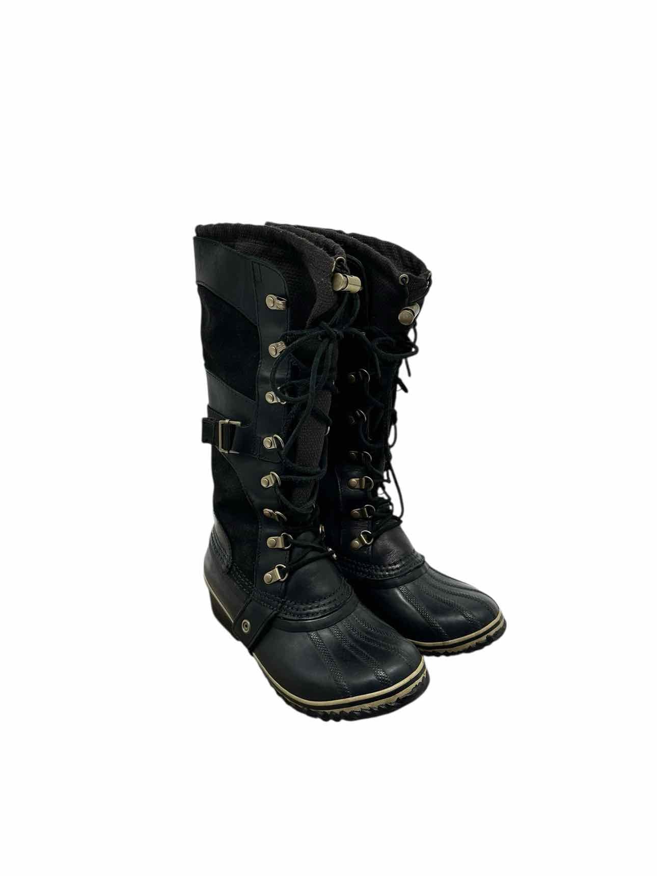 Sorel Conquest Carly II Waterproof Black Boots Shoe Size 7 **NEW**