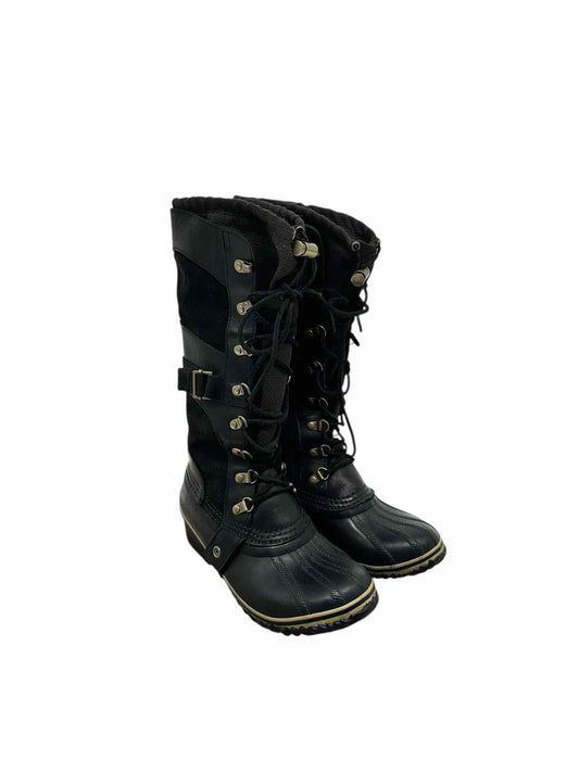 Sorel Conquest Carly II Waterproof Black Boots Shoe Size 7 **NEW**