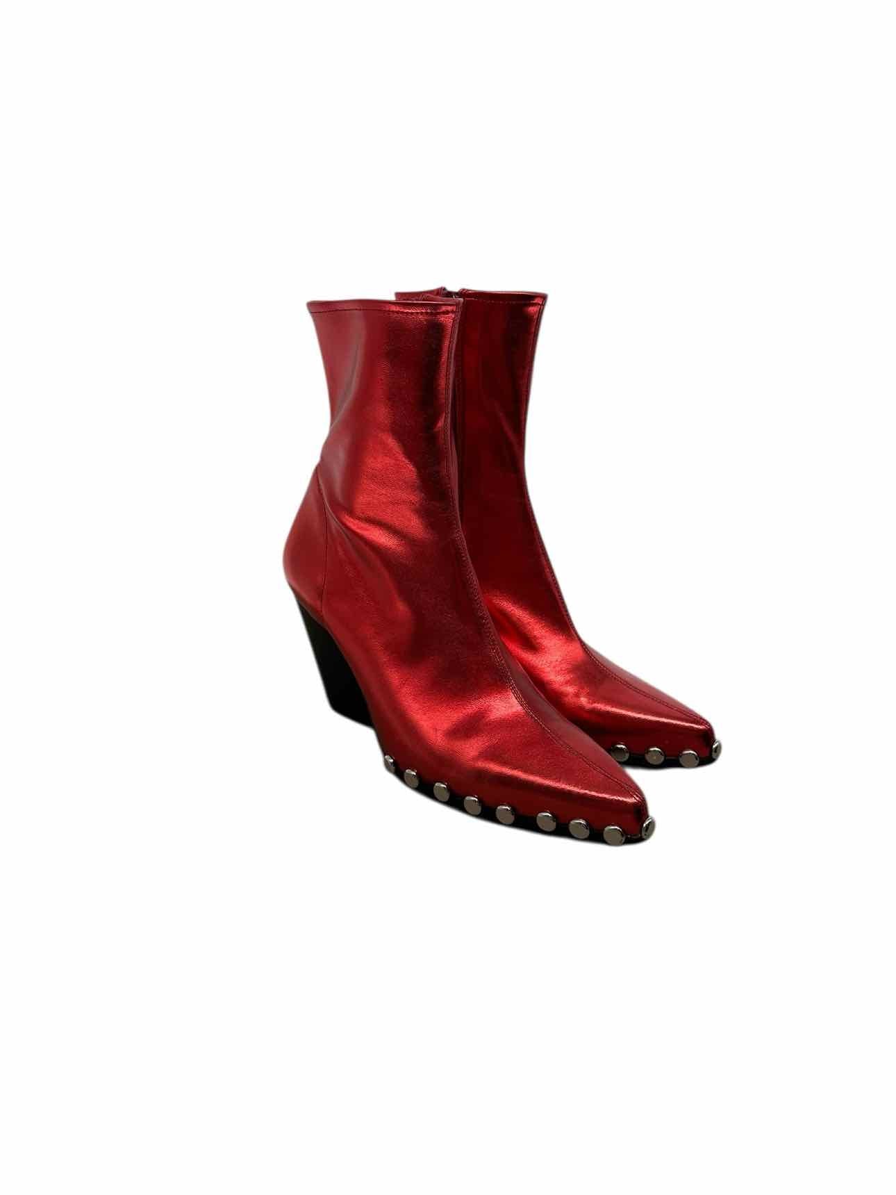 Free People Jeffrey Campbell Walton Studded Bootie Red Shoe Size 7.5 **NEW**