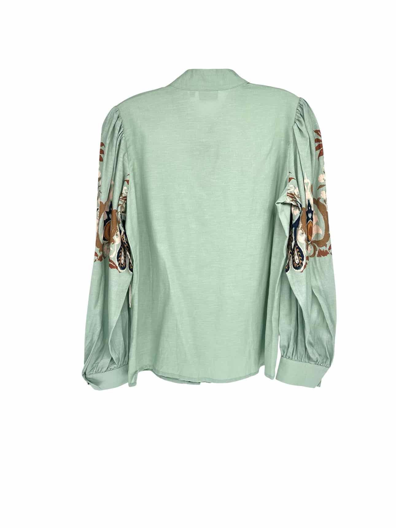 Spartina 449 Paulette Blouse Moss Long Sleeve Top Size S **NEW**