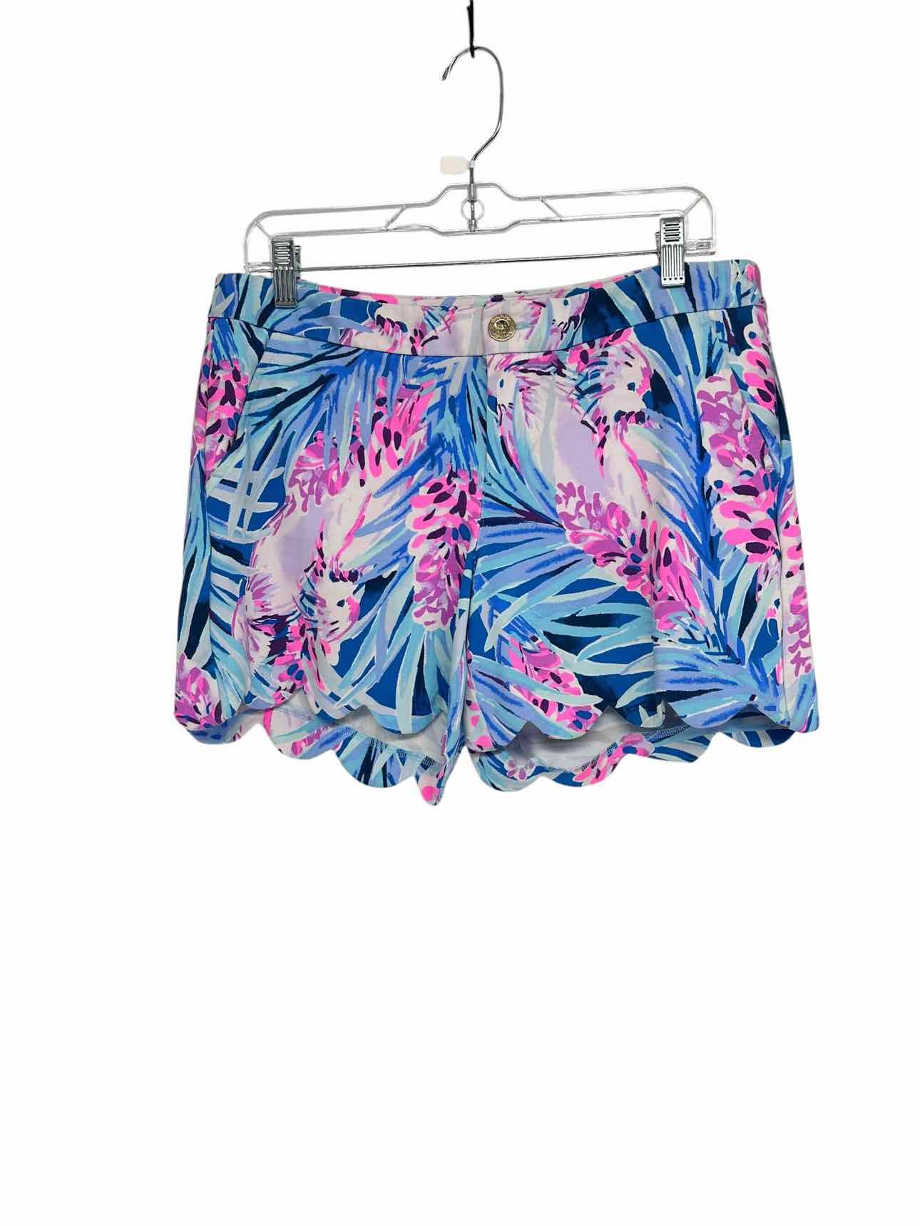 Lilly Pulitzer Buttercup Scalloped Shorts in Mr. Peacock Blue Tweethearts Size 8