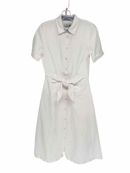 Vineyard Vines Westerly Tie-Front  Short Sleeve Dress White Size 2