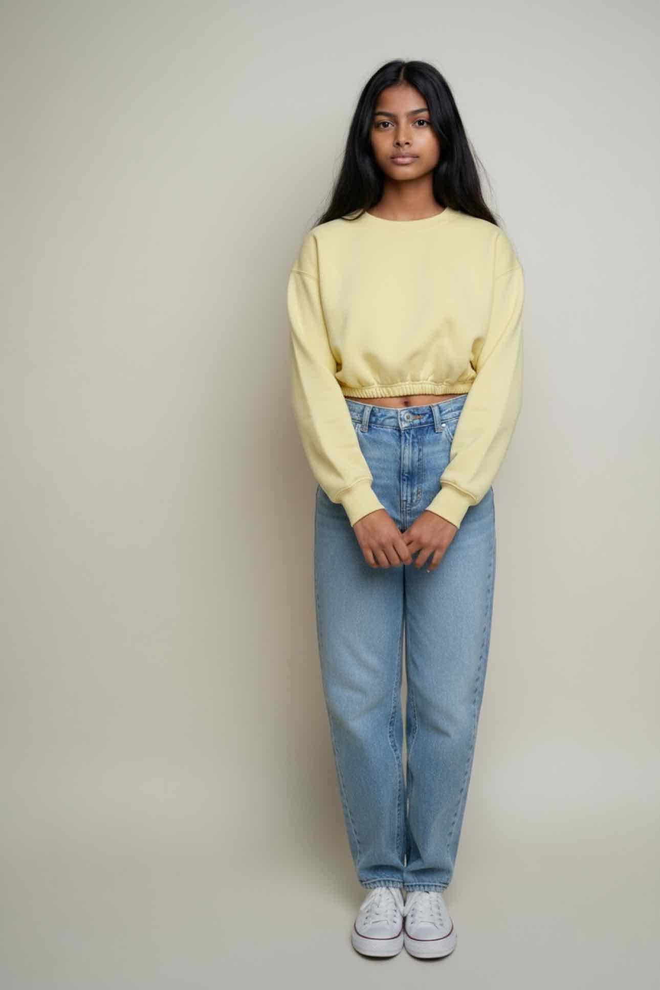 alo Devotions Cropped Crewneck Yellow Size S