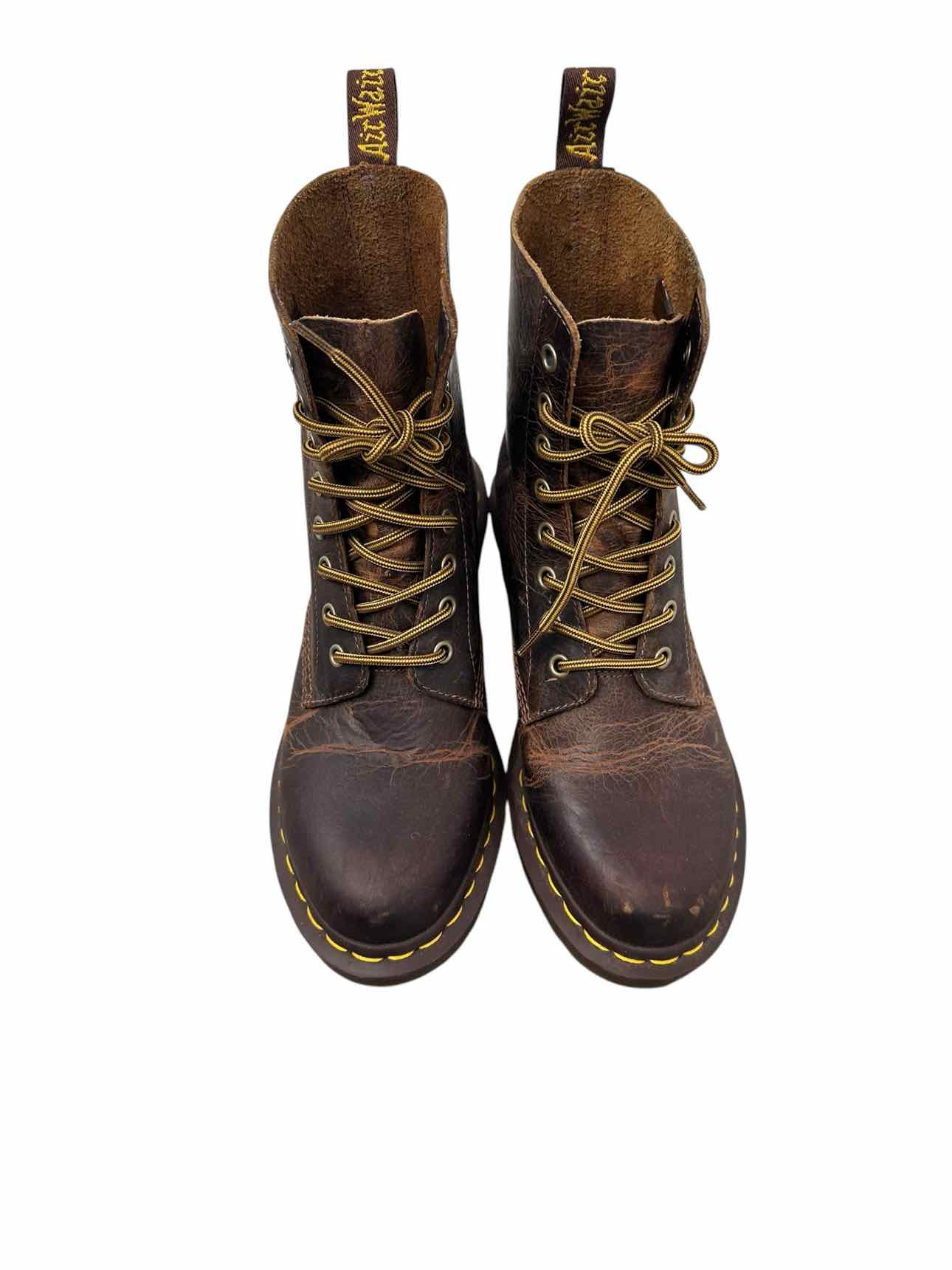 Dr. Martens 1460 Crazy Horse Lace Up Brown Boots Shoe Size 9