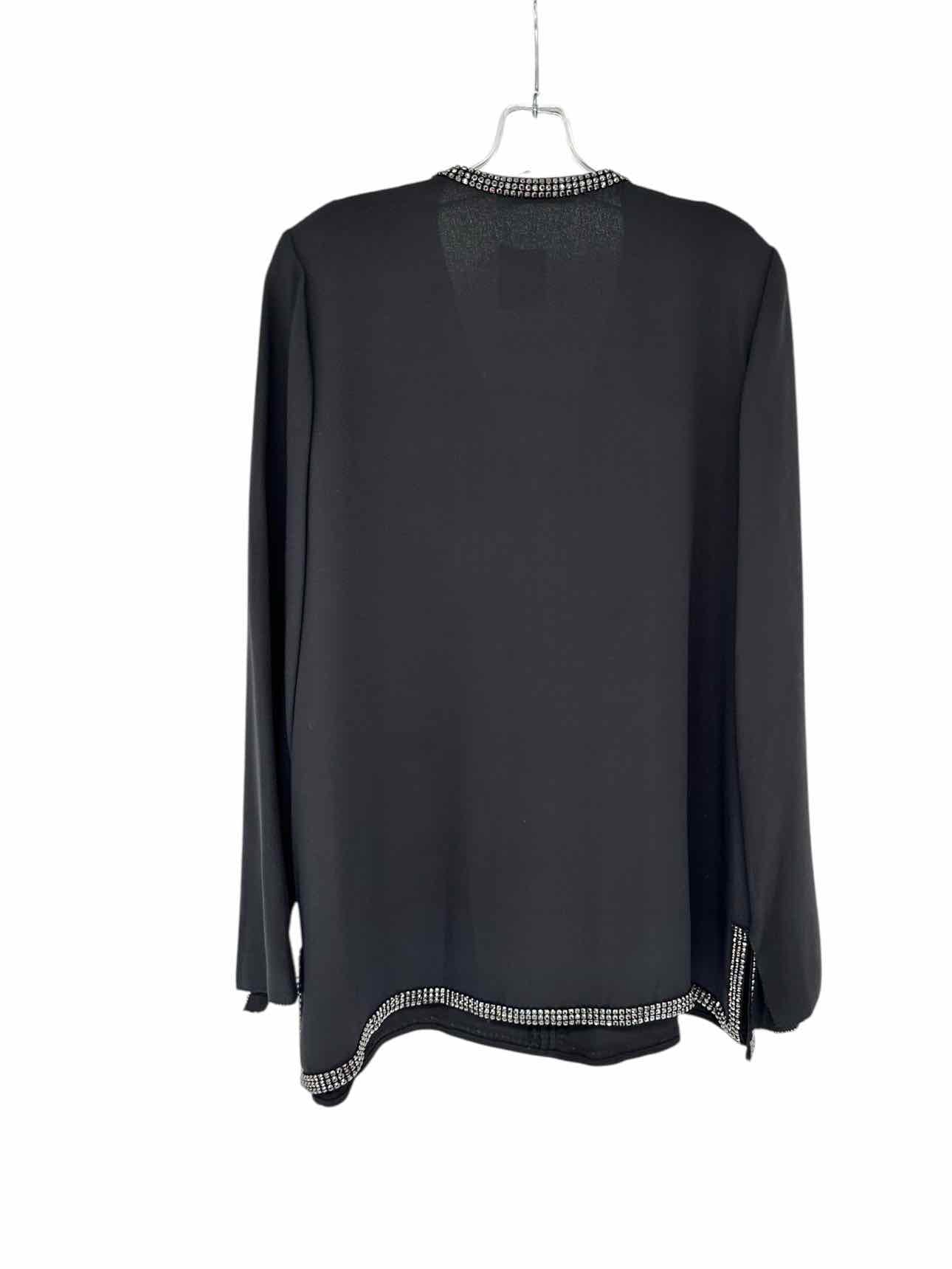Tory Burch Mallet Embellished Tunic Black Long Sleeve Top Size 12