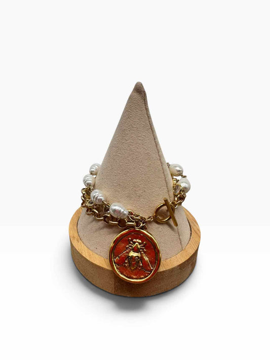 VB & Co. Bee Coin Triple Layered Bracelet