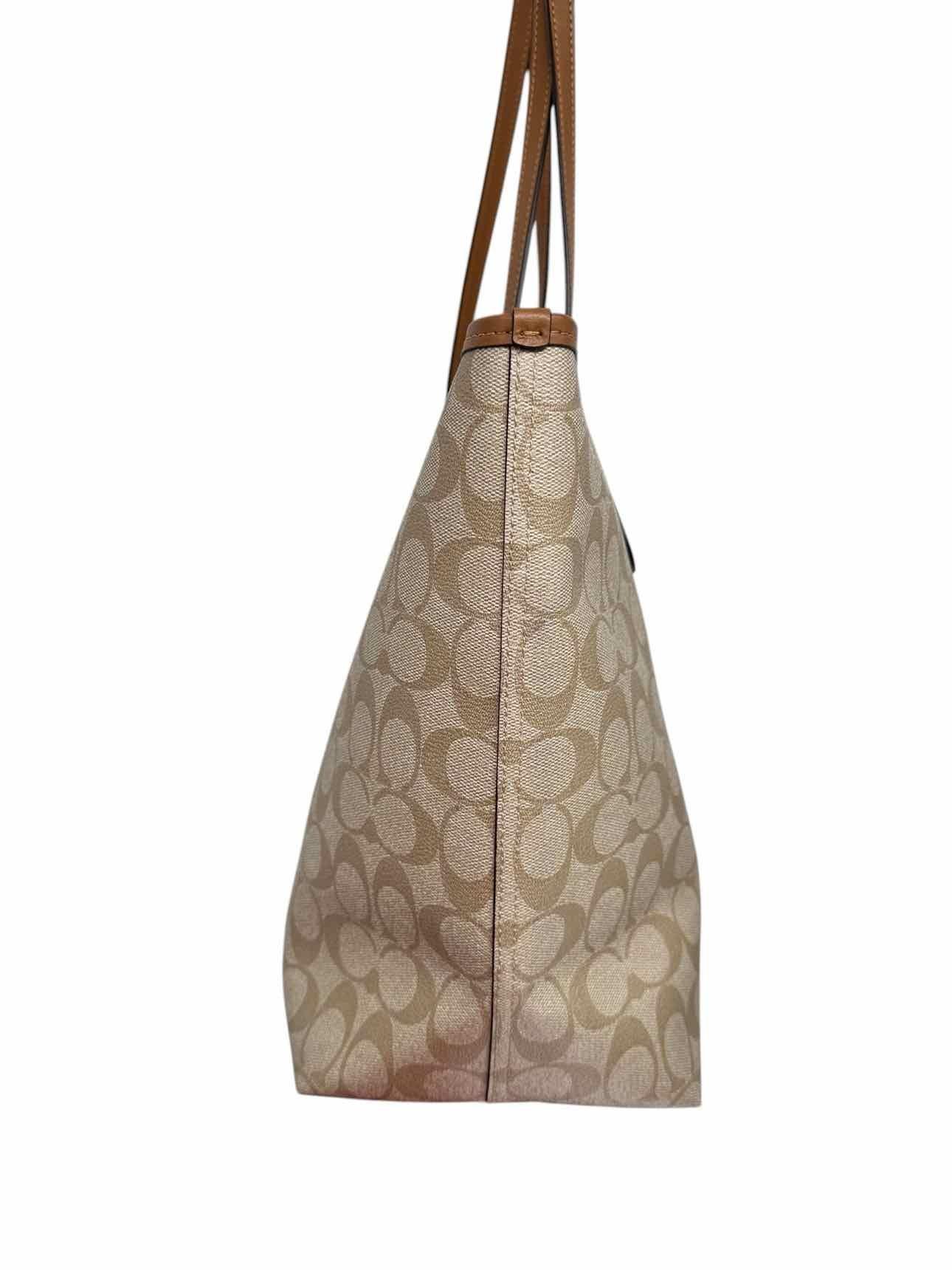 Coach City Tote w/ Tan Leather Trim