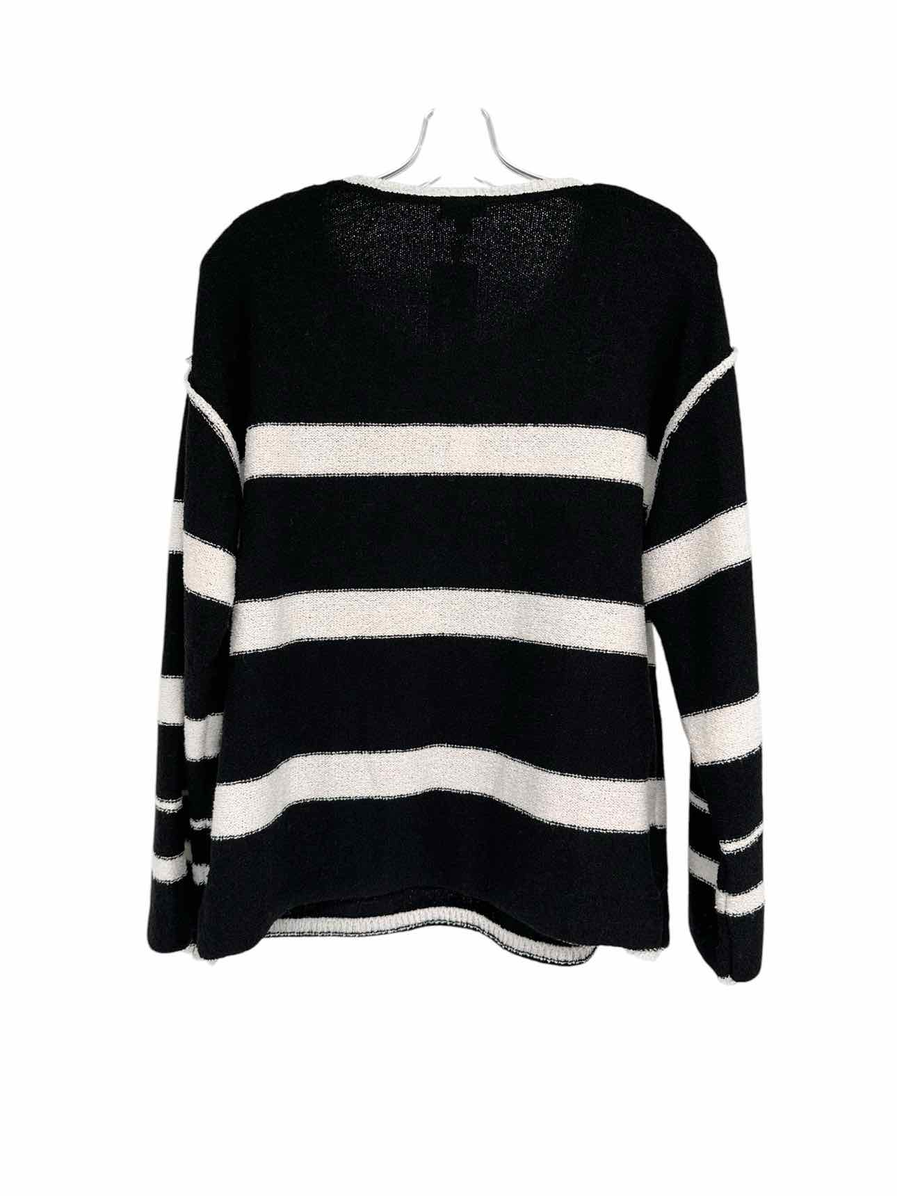 Coco +  Carmen Black/White Carolyn Crewneck Sweater Size S/M **NEW**