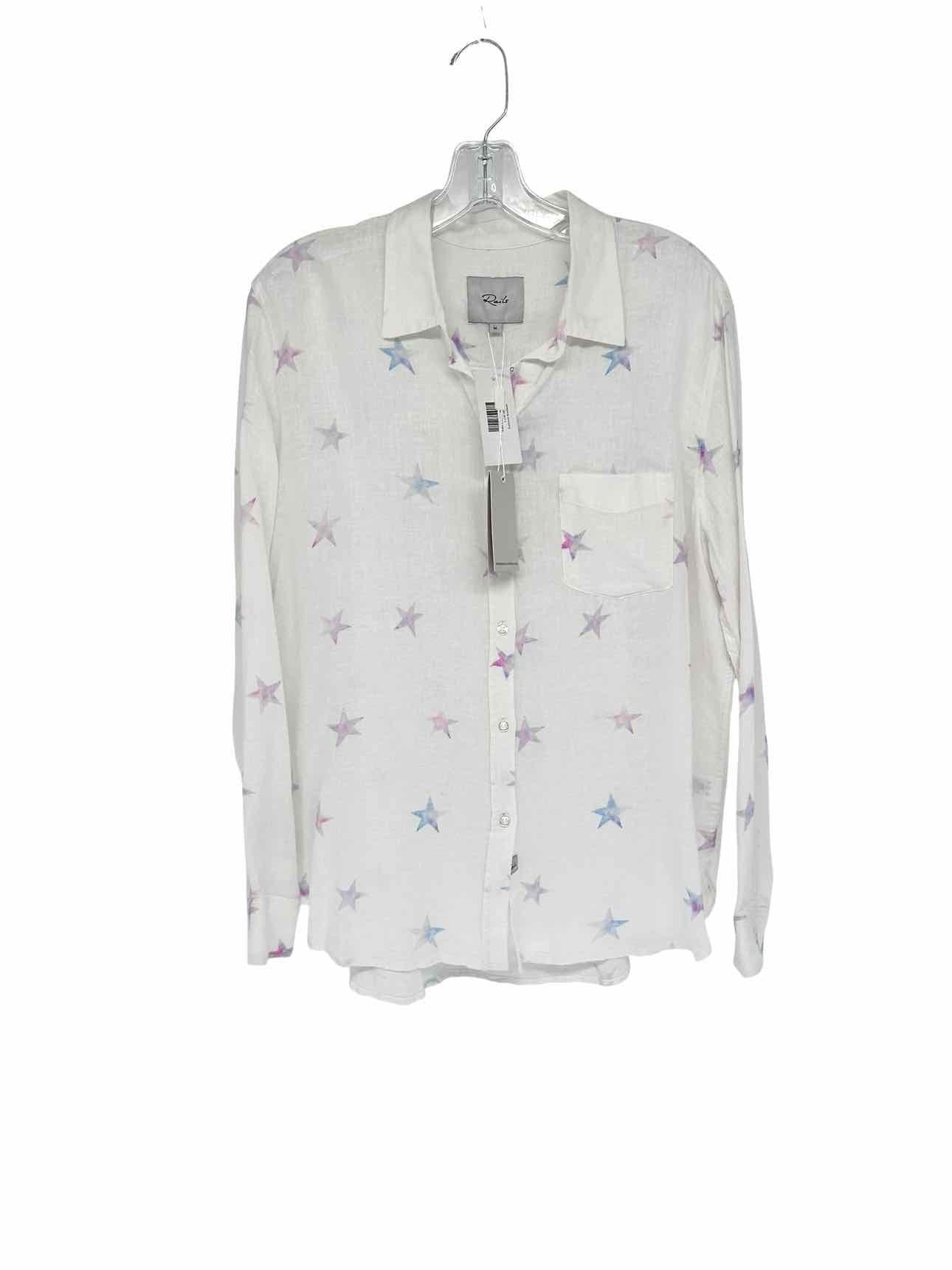 Rails White Charlie Stars Long Sleeve Top Size M **NEW**