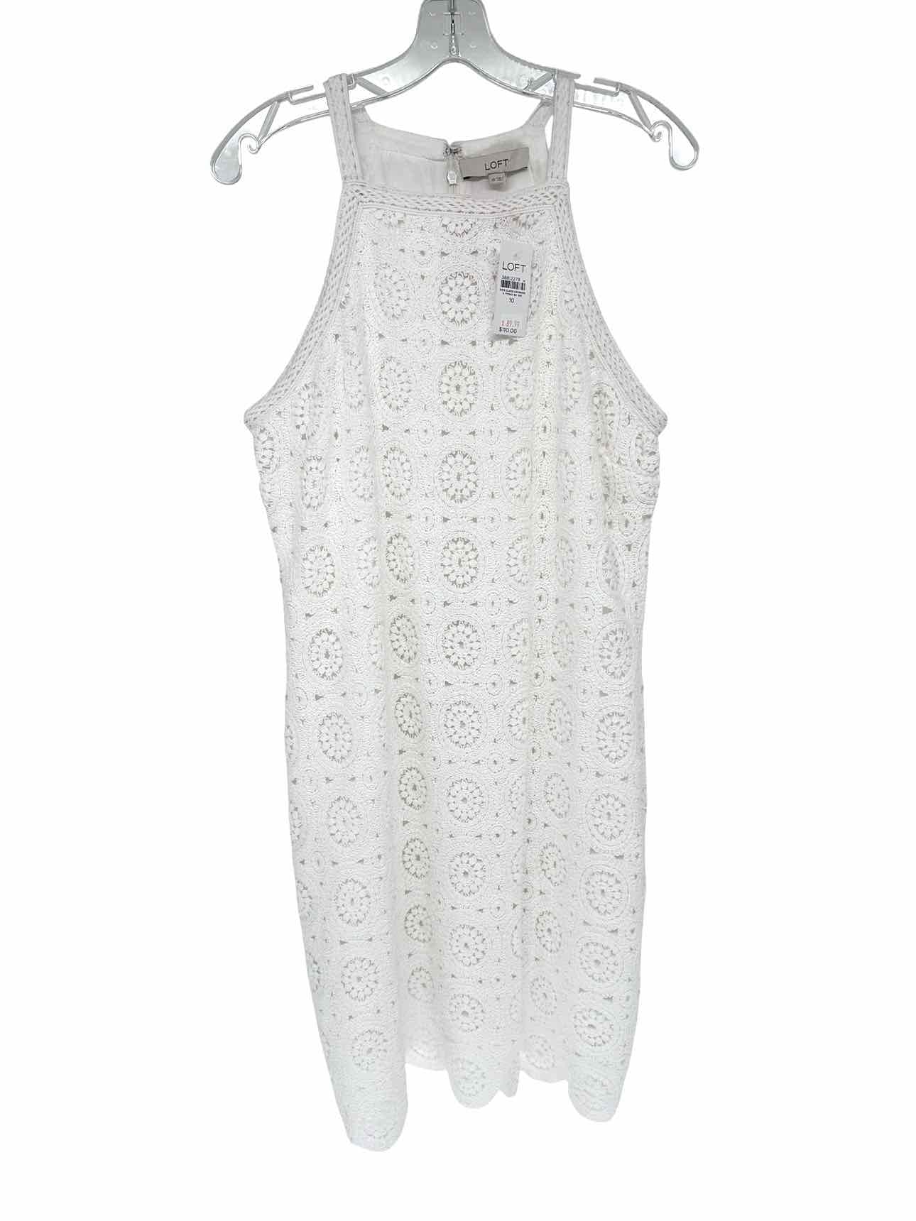 Loft White Sleeveless Dress Size 10 **NEW**