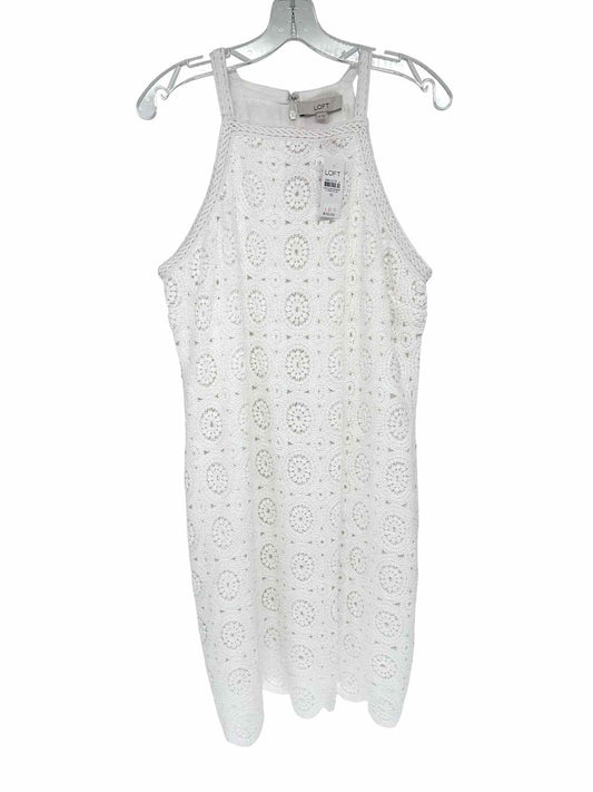 Loft White Sleeveless Dress Size 10 **NEW**