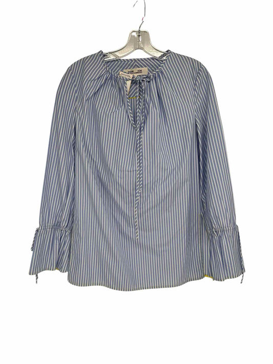 Diane Von Furstenberg Blue Size 2 Long Sleeve Top