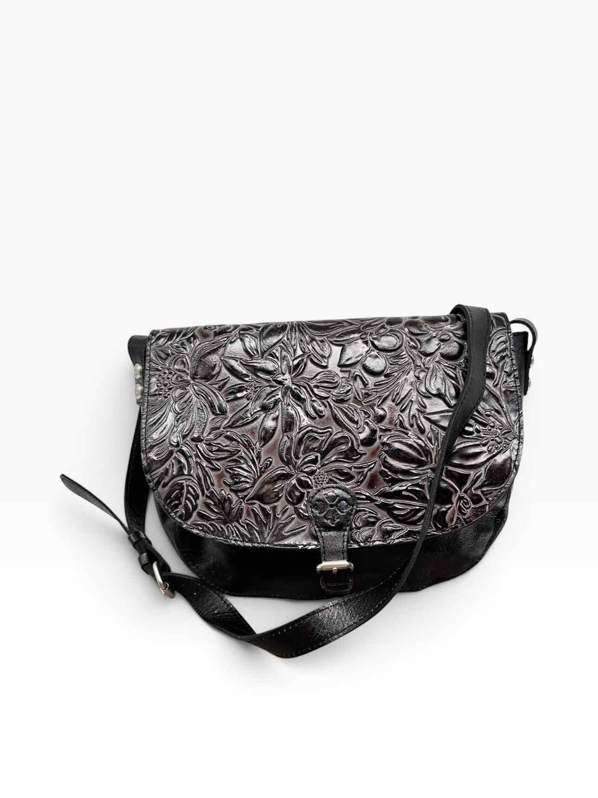Patricia Nash Torri Floral Tooled Crossbody Saddle Bag