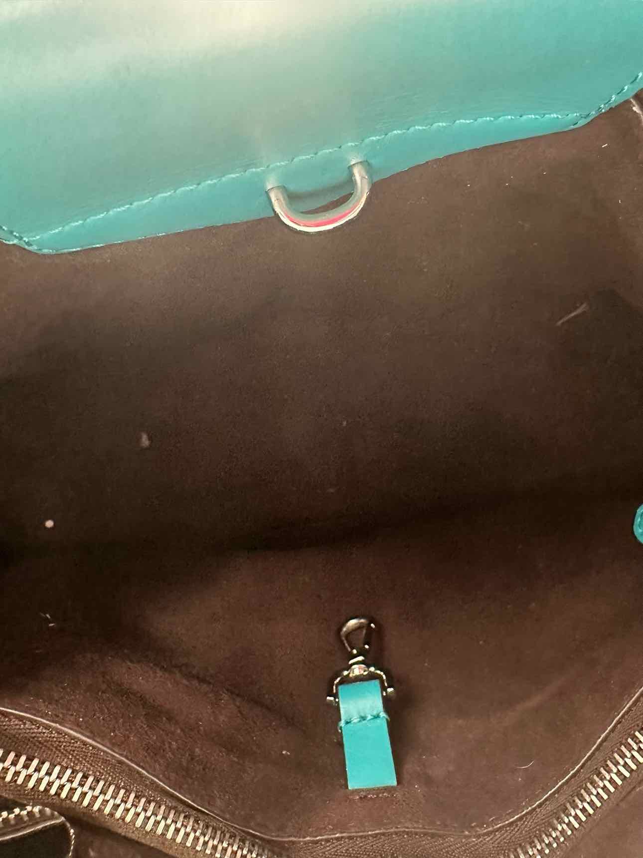 Michael Kors Blakely Teal Leather Satchel