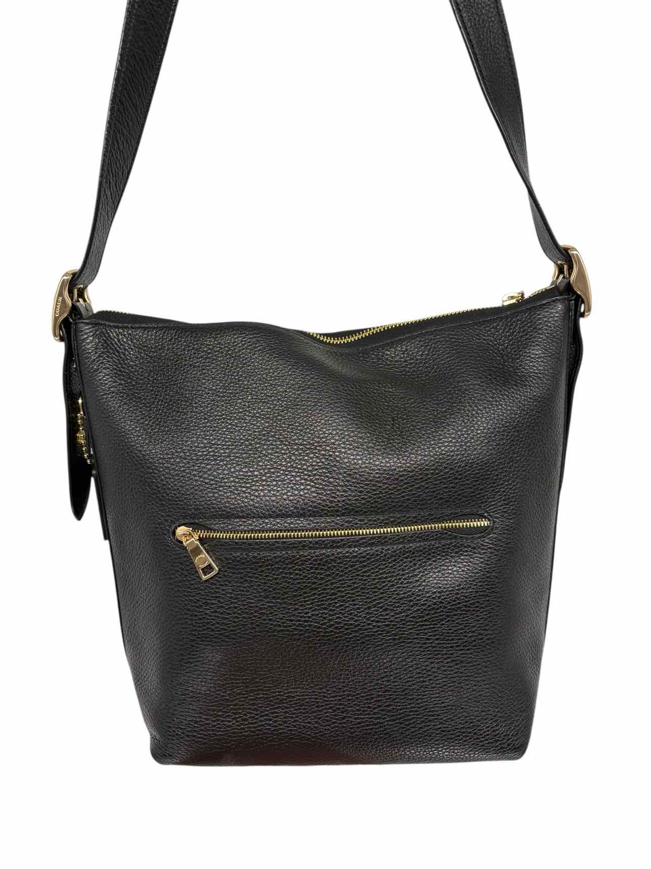 Coach Val Duffle Black Leather Shoulder Bag