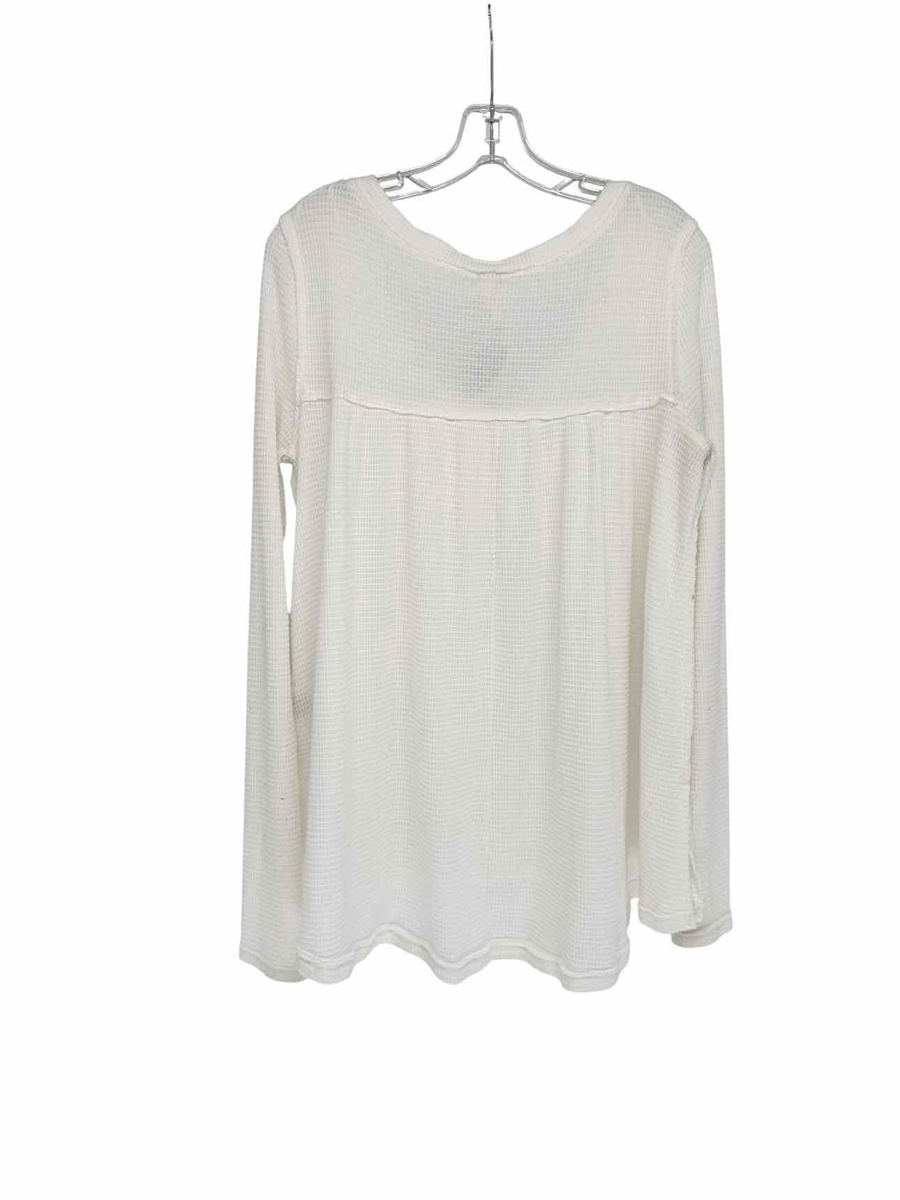 We The Free White Kai Henley Top Size L