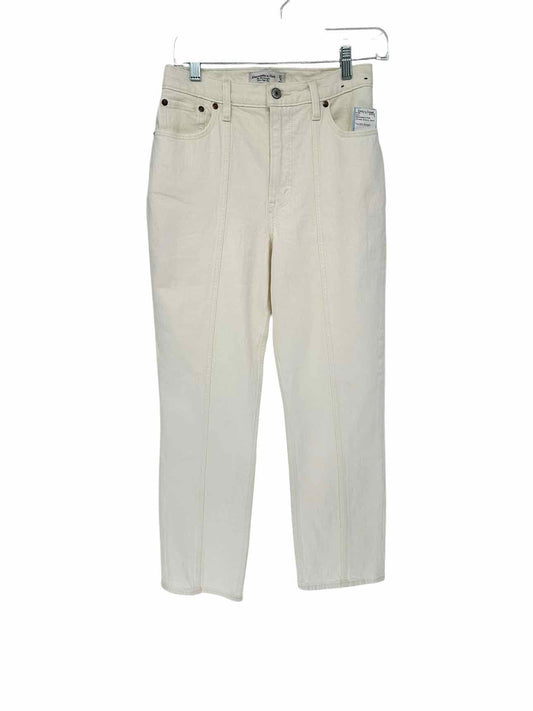 Abercrombie & Fitch The 90's Straight Off-White Jeans Size 4
