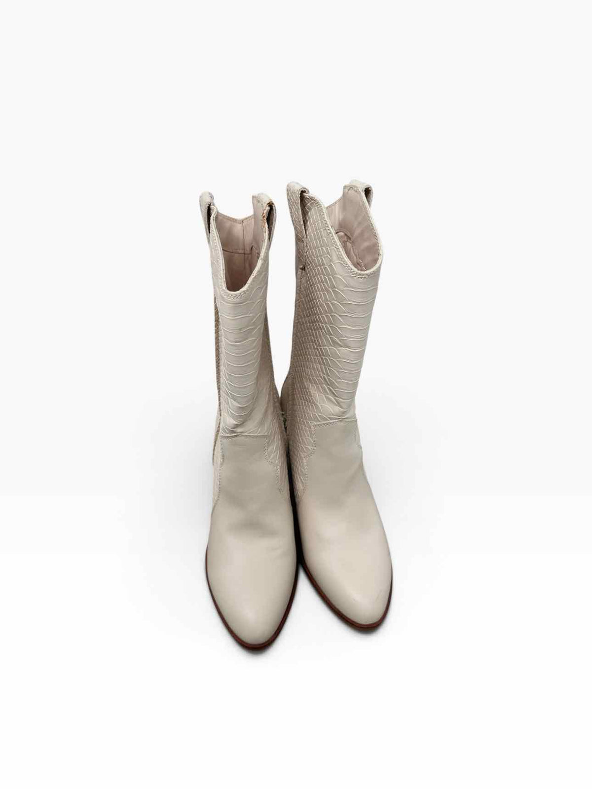Mia Cream Cowboy Boots Shoe Size 8 **NEW**
