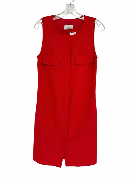 Adam Lippes Utilitarian Sleeveless Shift Dress Red Size S