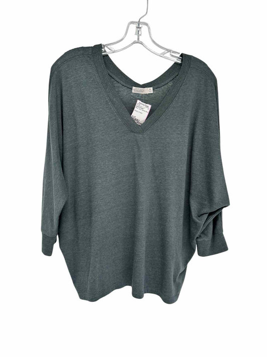 Barefoot Dreams Malibu V-neck Moss 3/4 Sleeve Top Size M