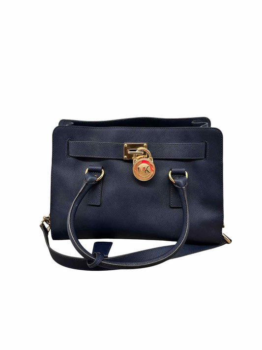 Michael Kors Hamilton Medium Satchel Navy Leather Satchel