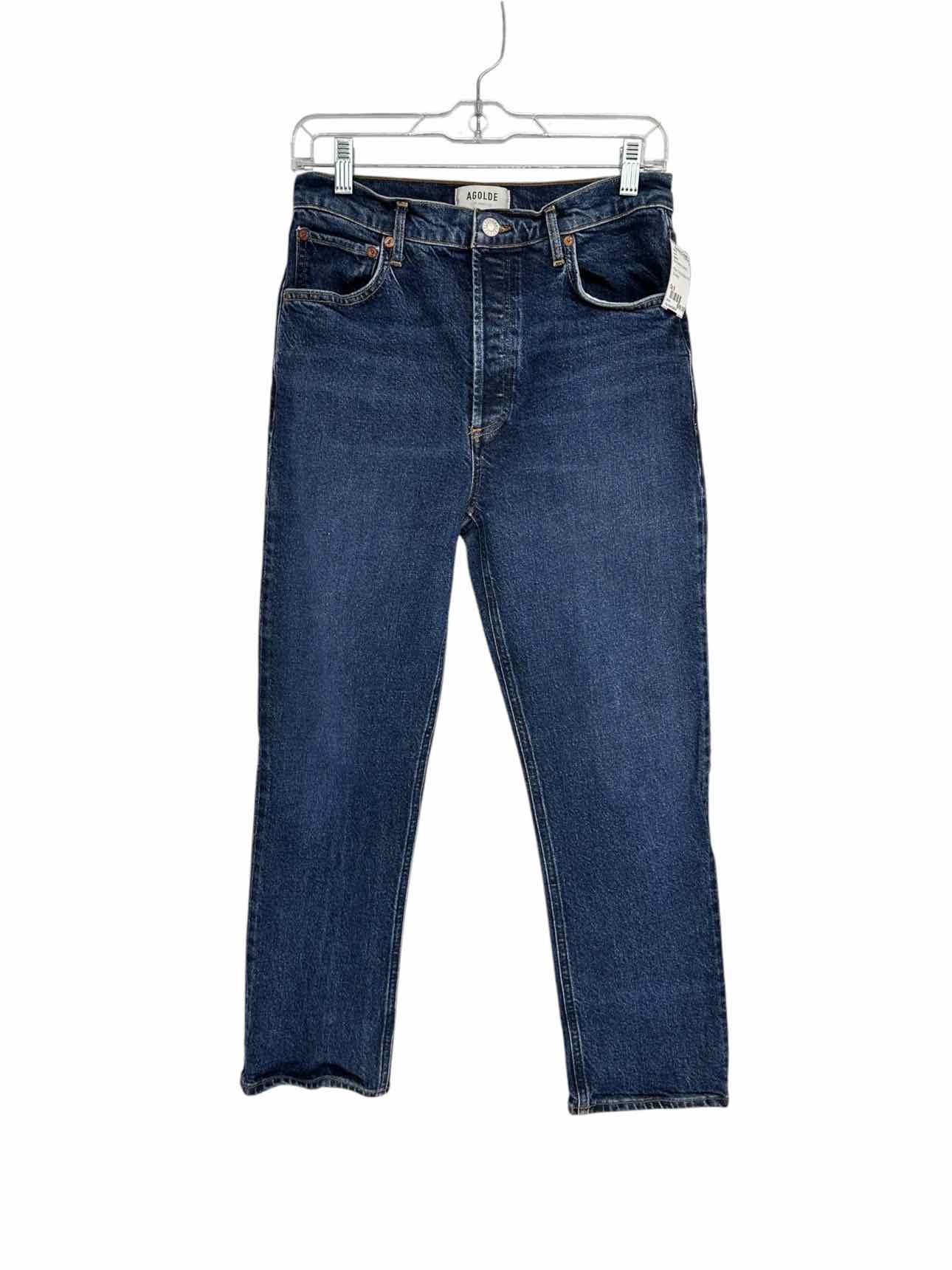 Agolde Blue Riley Crop Button Fly Jeans Size 6