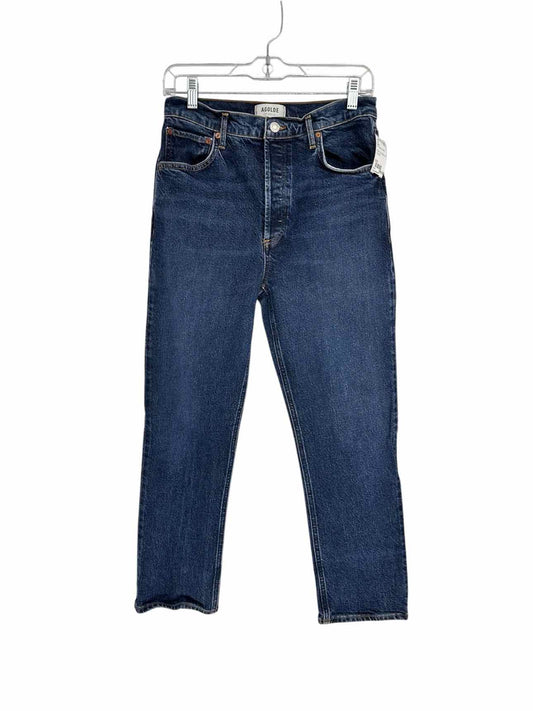 Agolde Blue Riley Crop Button Fly Jeans Size 6