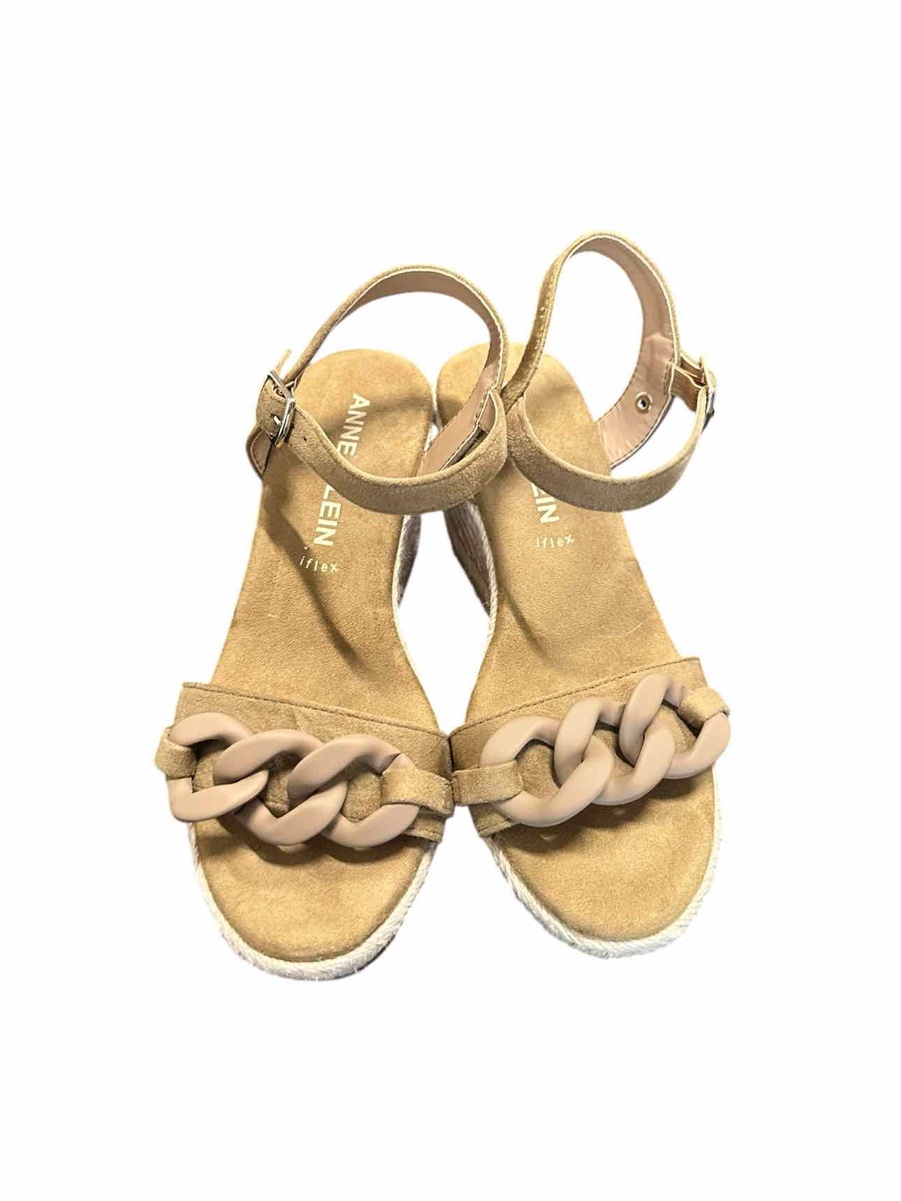 Anne Klein Espadrille Wedge Tan Shoe Size 6 **NEW**