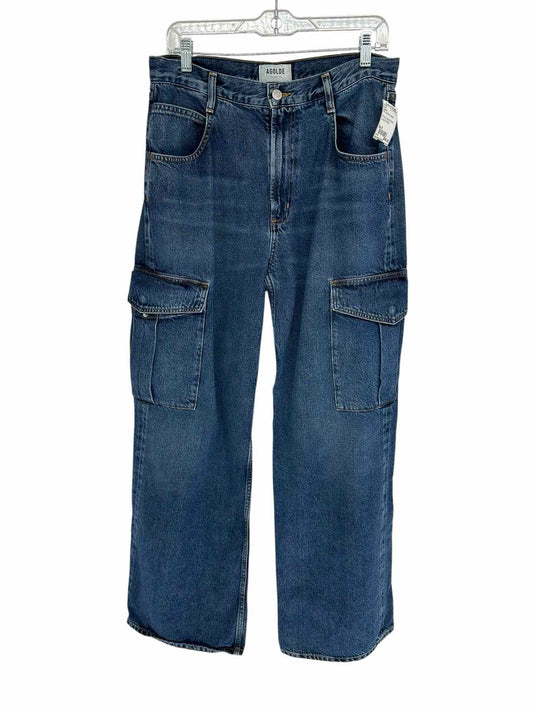 Agolde Minka Cargo Wide Leg  Blue Jeans Size 8