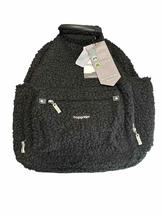Baggallini All Day Backpack Black Sherpa **NEW**