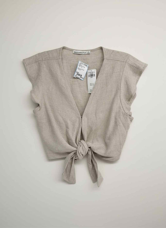 Abercrombie & Fitch Beige Cap Sleeve Size S **NEW**