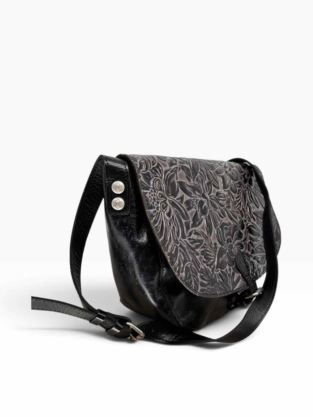 Patricia Nash Torri Floral Tooled Crossbody Saddle Bag