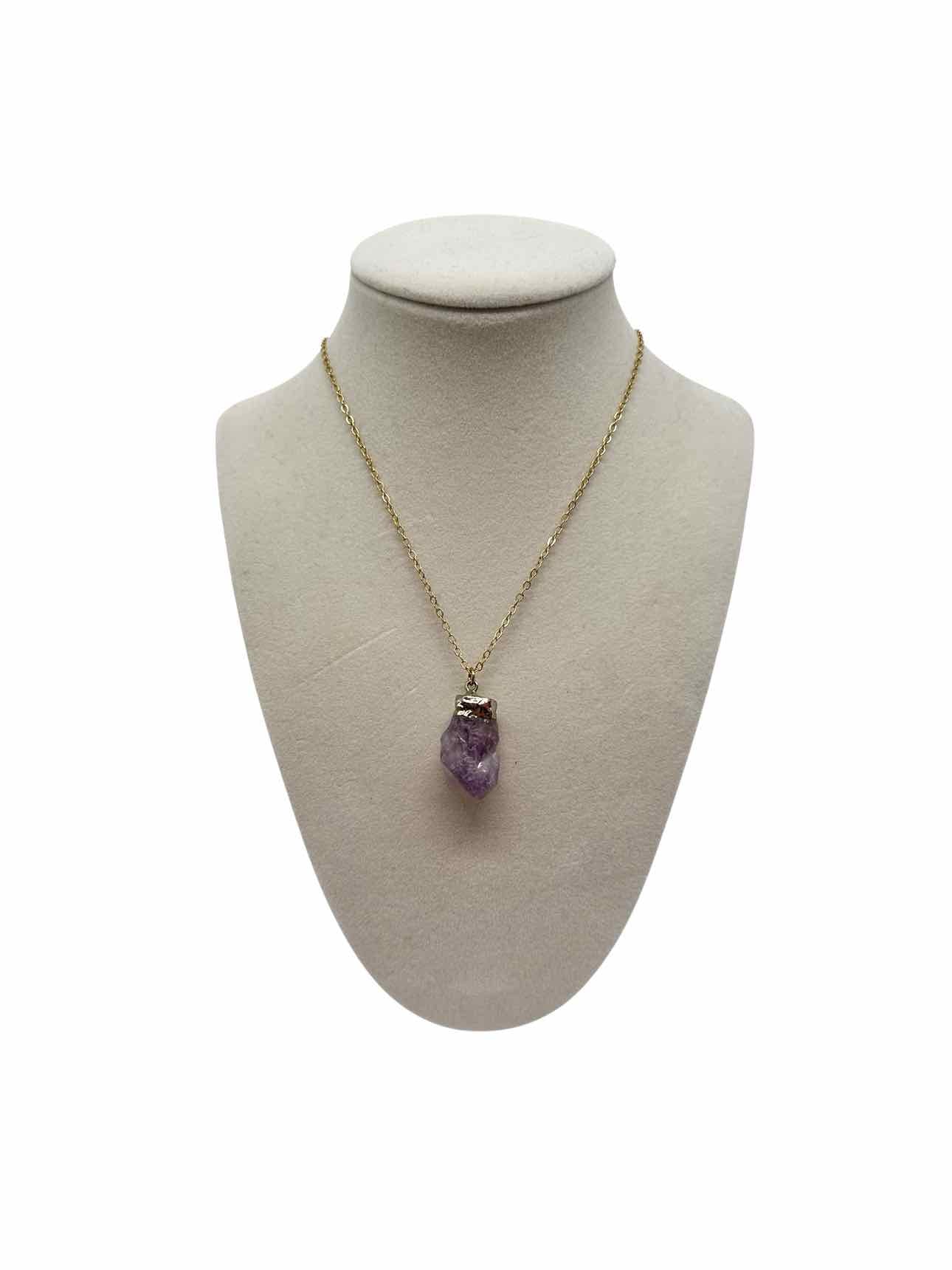 Gold Plated Amethyst Oia Necklace