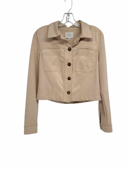Kut from the Kloth Matilda Crop Trucker Jacket Cream Size XS