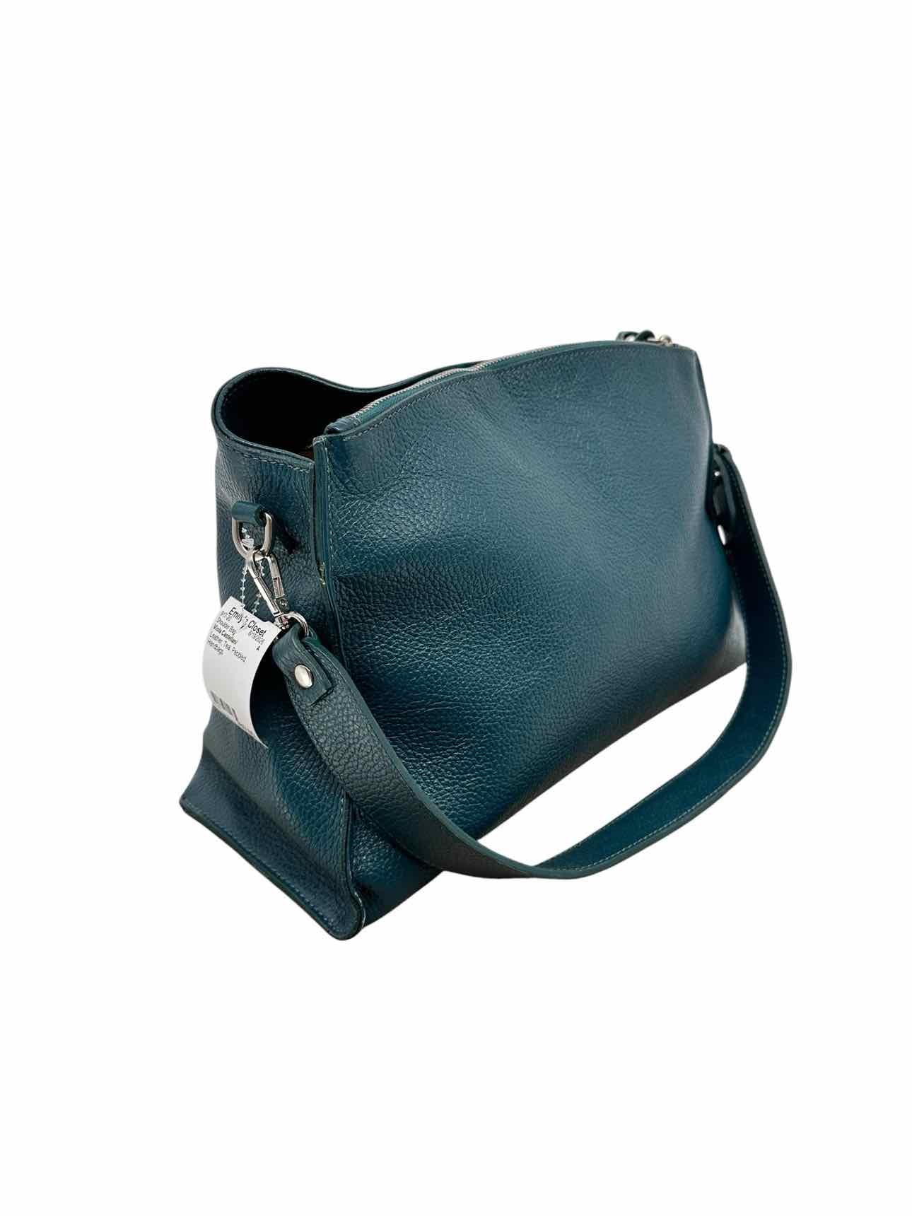 Viola Castellani Teal Leather Shoulder Bag