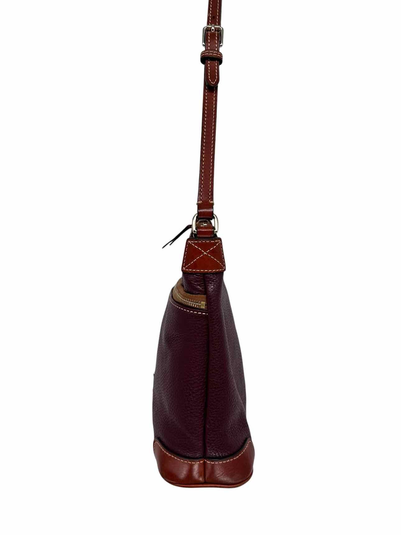 Dooney & Bourke Maroon Pebble Grain Leather Shoulder Bag