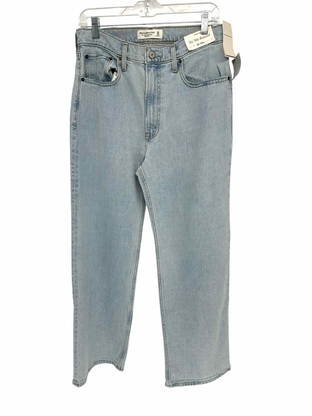 Abercrombie & Fitch The 90's Relaxed Lt. Blue Jeans Size 10 XShort **NEW**