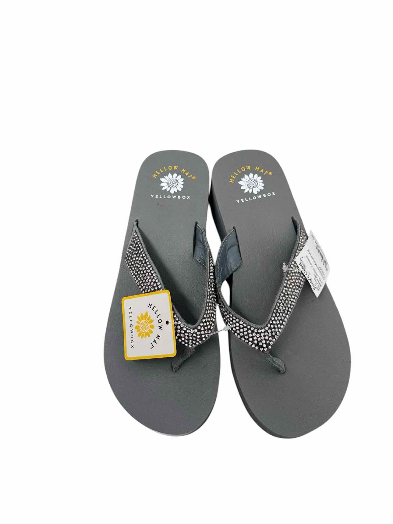 Yellow Box Cressida Mellow Mat Gray Flip Flops Shoe Size 8.5 **NEW**