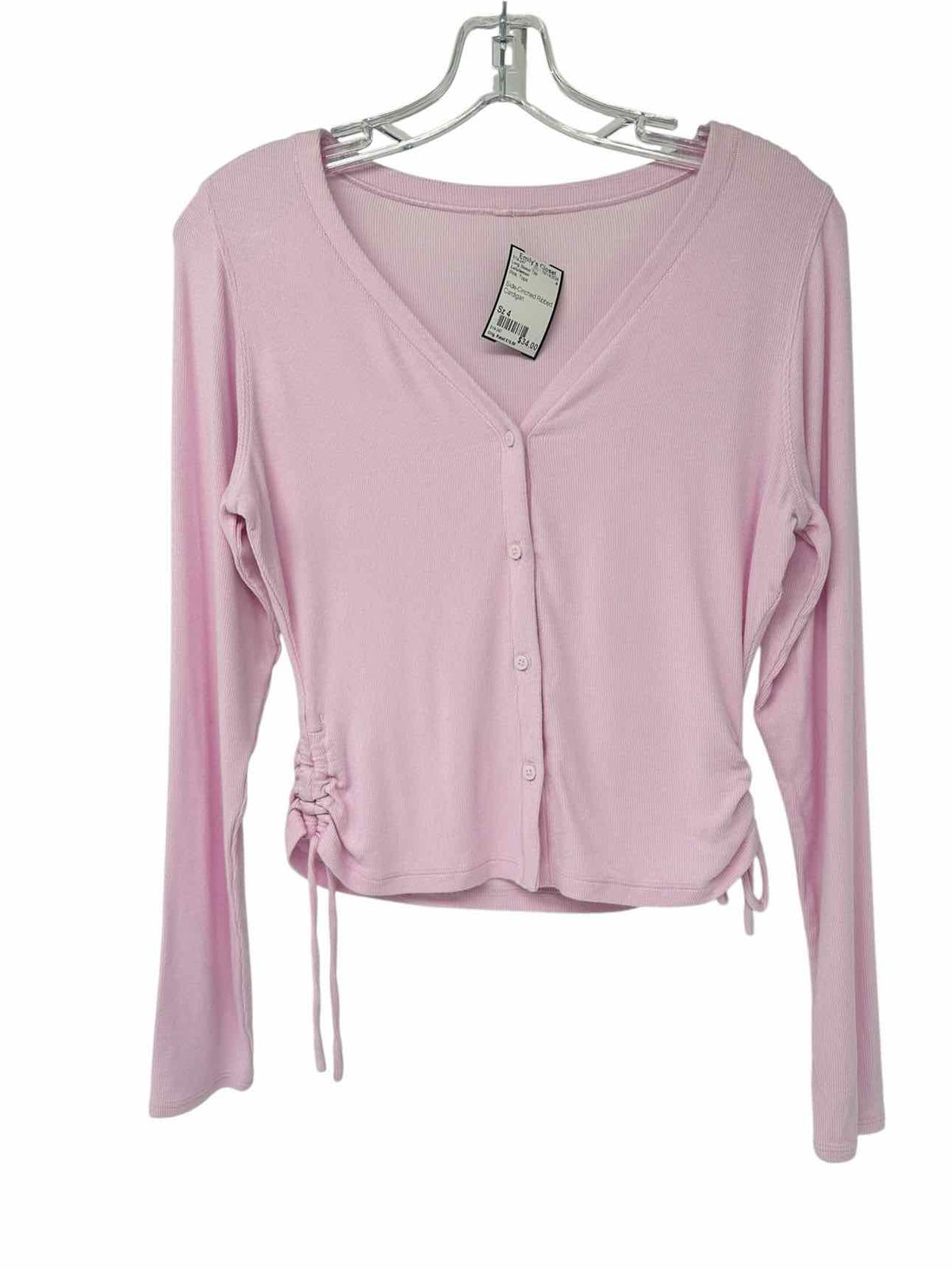 Lululemon Side-Cinched Ribbed Cardigan  Long Sleeve Top Pink Size 4
