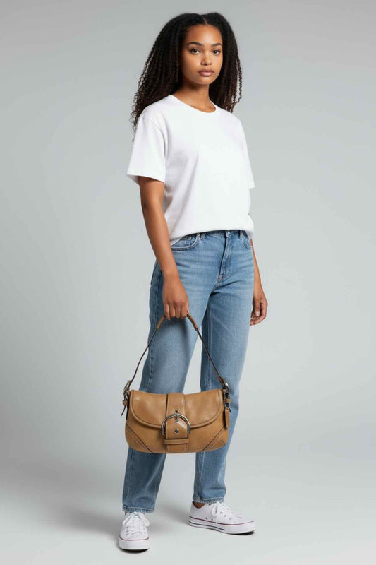 Coach Soho Flap Bag Tan Leather Satchel