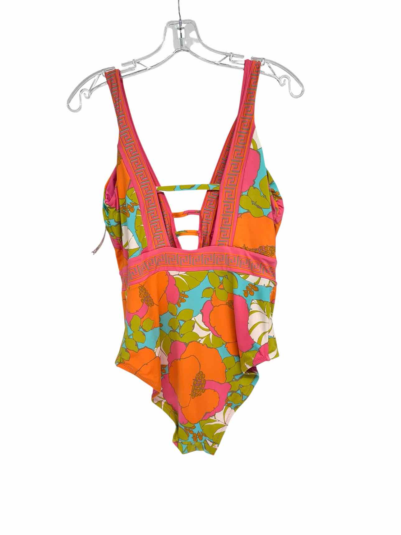 Trina Turk Playa De Flor Plunge One Piece Swimsuit Size 12 **NEW**
