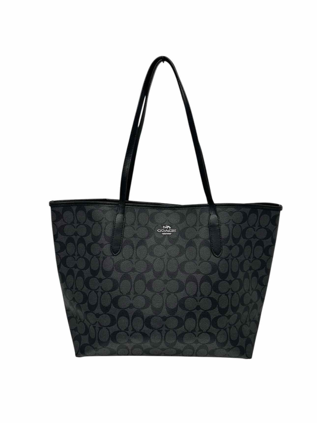 Coach City Tote Black Coated Canvas Tote