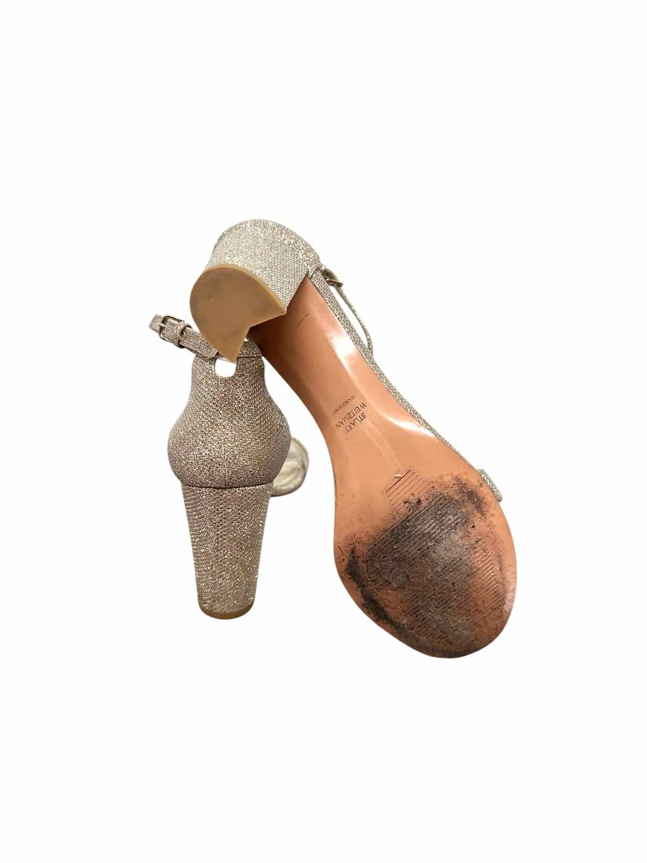 Stuart Weitzman Amelina Dress Sandal Gold Shoe Size 10