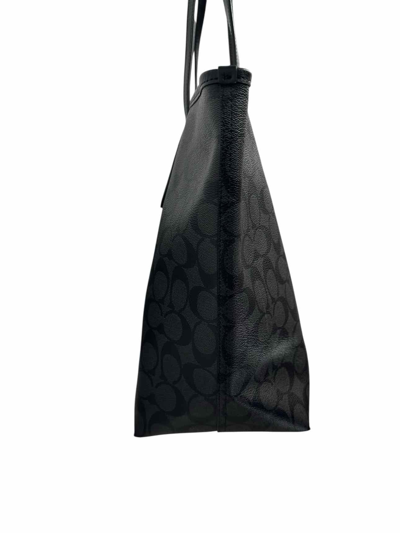 Coach City Tote Black Coated Canvas Tote